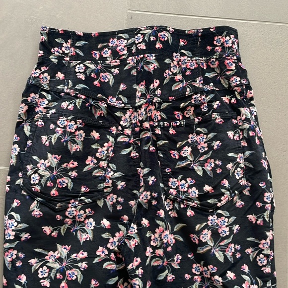 REBECCA TAYLOR TILDA  black floral velvet pants - Picture 7 of 17